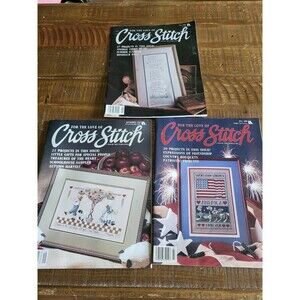 Vintage 1989 Lot of 3 Issues Of Cross Stitch Patterns Crafts Magazine